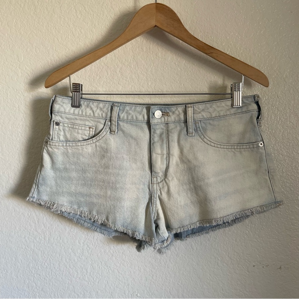 Pilco and the Letterpress x Anthropologie Micro Denim Jean Shorts Frayed Y2K